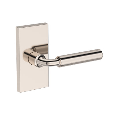 La Conner Full Dummy Lever with Contemporary 5in Rose in Unlacquered Brass