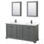 Ensemble de meuble-lavabo double autoportant 72 po avec plateau en quartz Deborah-98184985-98184986-98184988