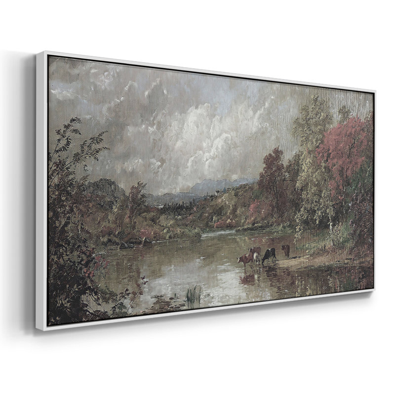 Paysage, série CCLXII, toile tendue avec châssis, prête à être accrochée, H 21 po x l 41 po, Blanc
