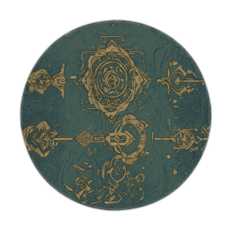 Hero's Resolve Indoor And Outdoor Area Rug, Round 5'