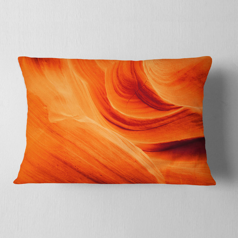Orange Upper Antelope Canyon - Landscape Printed Throw Pillow