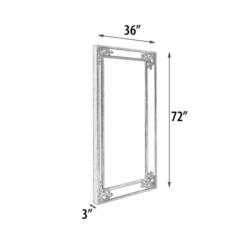 Monte Carlo Gold Rectangular Wood Vertical Mirror