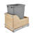 Single Gray 32 Qt. Maple Pullout Waste Container w/ Soft-Close for 15" Vanity Base Cabinets