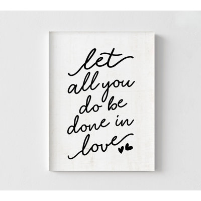 «Let All You Do Be Done In Love», très grand imprimé de 1 Corinthiens 16:14, affiche encadrée de Corinthiens, affiche biblique