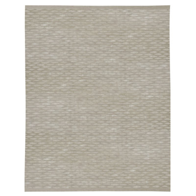 Tempo Geometric Hand-Knotted Wool/Silk Beige/Neutral Area Rug