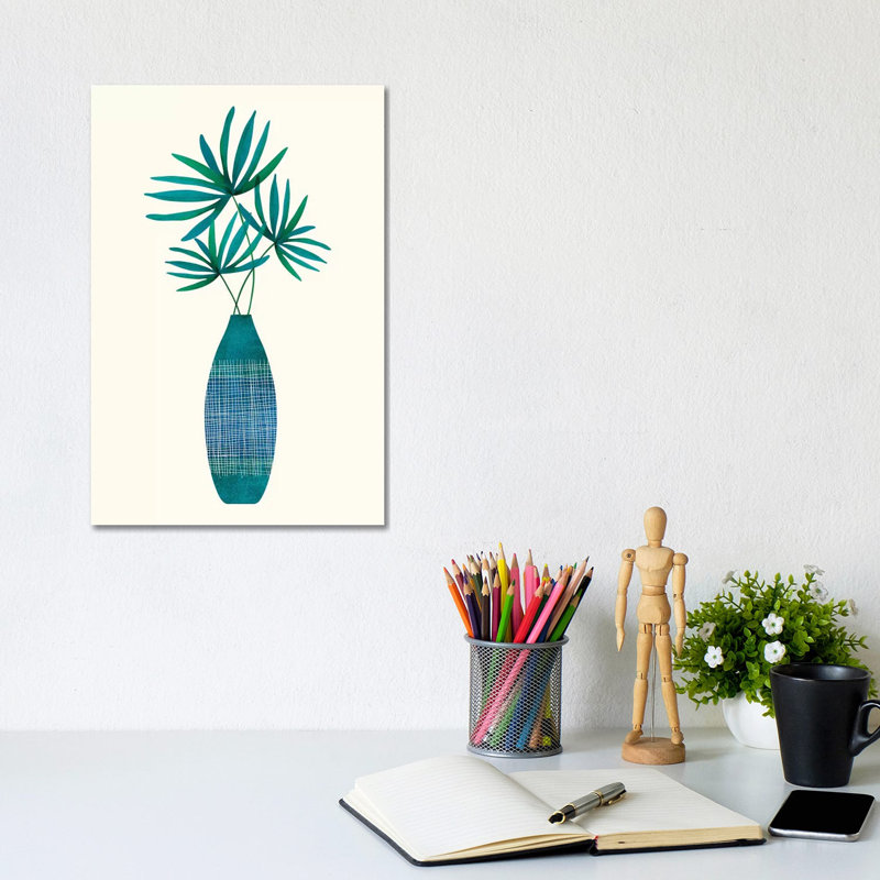 Emerald Flora by Modern Tropical - Wrapped Canvas Print, 20.32 cm H x 30.48 cm W