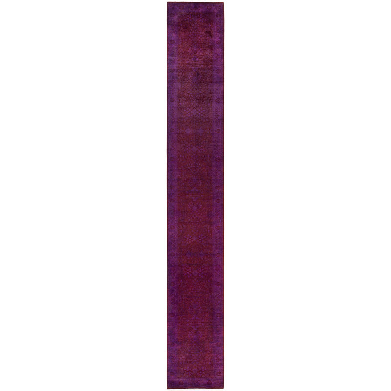 Huckstep One-of-a-Kind 2' 8" X 18' 5" Runner Wool Area Rug Purple