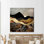 «Golden Sunshine Kisses Abstract Mountain Night Landscape on Cotton Canvas Wall Art for Home Decor»