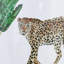 Tabouret de jardin en céramique à motif jungle