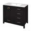 Ensemble de meuble-lavabo 36 po avec lavabo en céramique, armoire de rangement en bois massif, ensemble de meuble-lavabo autoportant avec 4 tiroirs et portes à fermeture douce