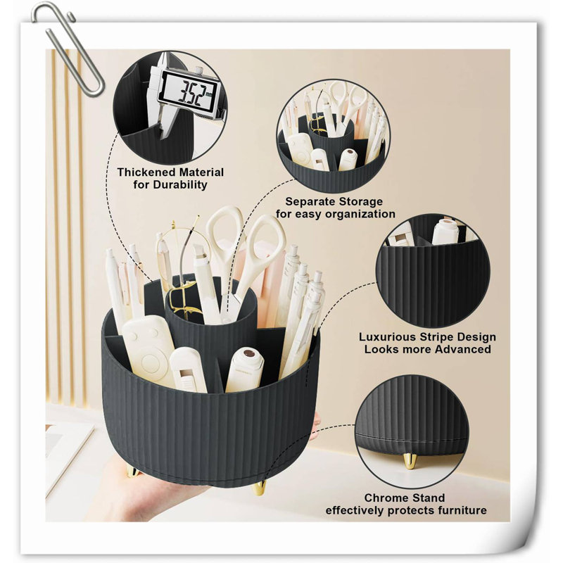 Aveyah Plastic Makeup Organizer, Black