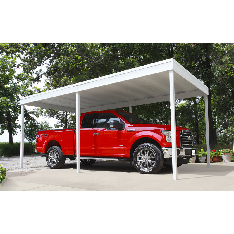 10 x 20 Ft White Galvanized Steel Carport Shelter
