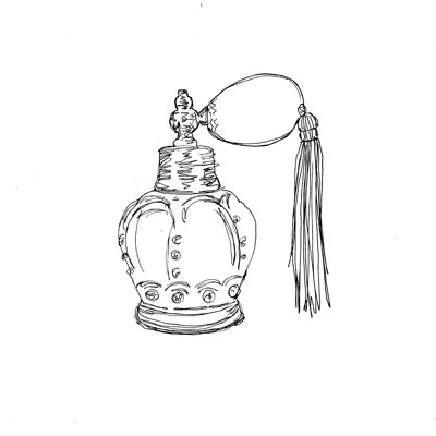 Vintage Perfume - Reproduction de dessin sur toile tendue