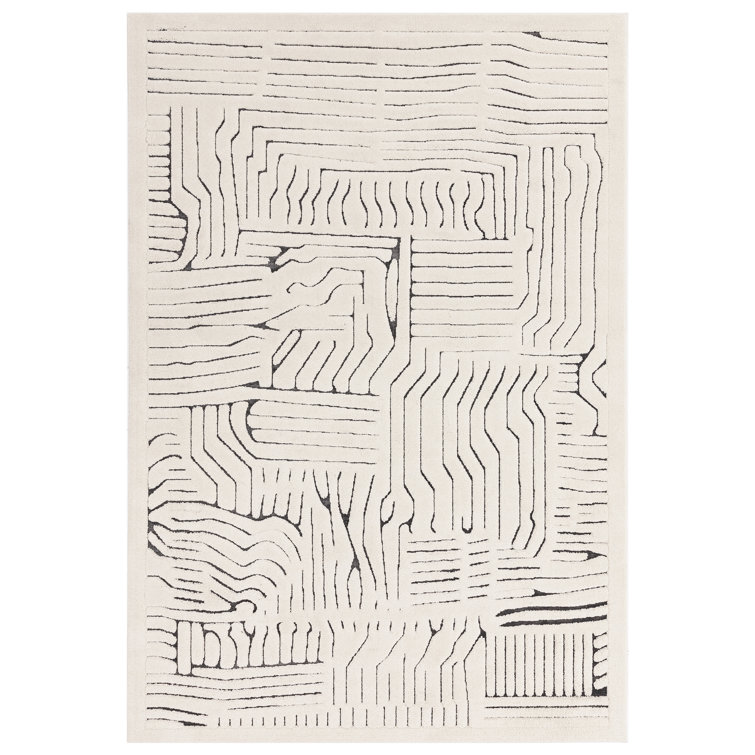Alson Geometric Ivory/Charcoal Area Rug