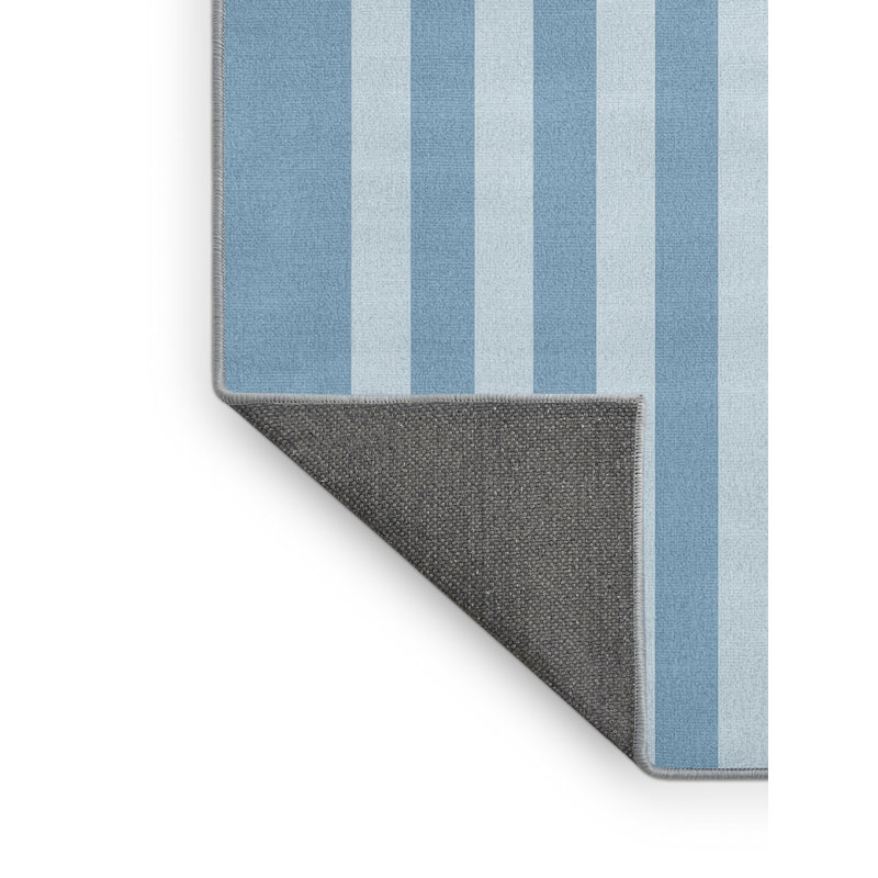 Soft Plush Fehrenbach July 4Th Modern & Contemporary Abstract Area Rug in Blue – SkyBlue Binding, 5x8