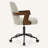 Breathable Cane Back Office Chair With Mid-Century Walnut Frame & Adjustable Swivel Base-1053717135