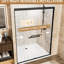 Paillasson 48 po x 72 po Paillasson de douche coulissant en aluminium noir