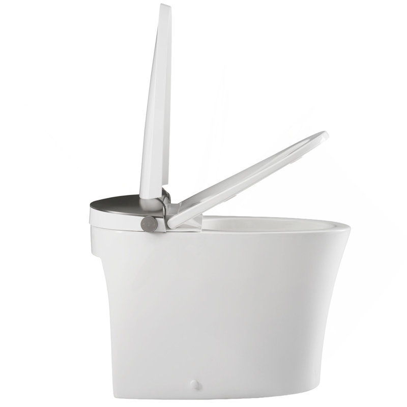 Toilette allongée intelligente avec bidet, toilette intelligente avec siège chauffant à hauteur confortable ADA, chasse puissante 1000g, eau chaude / sécheuse, veilleuse, double chasse 1 / 1,28GPF pour les salles de bain.