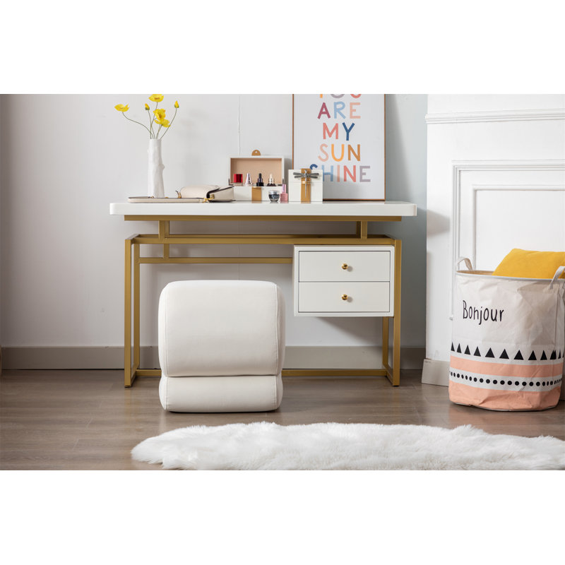 Repose-pieds avec repose-pieds (seulement avec repose-pieds), Velours blanc
