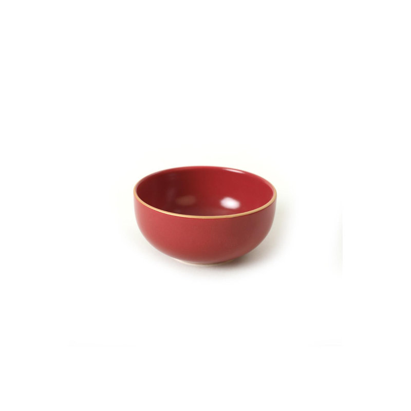 Ensemble de vaisselle en céramique Elegant (24 pièces) - rouge et or | 100% céramique antibactérienne, résistante à l'eau | Comprend 6 assiettes de service (10,2 po), 6 assiettes plates (7,5 po), 6 bols (4,7 po), 6 assiettes à dessert (7,9 po) | Facile à nettoyer, va au lave-vaisselle jusqu'à 122 ° F