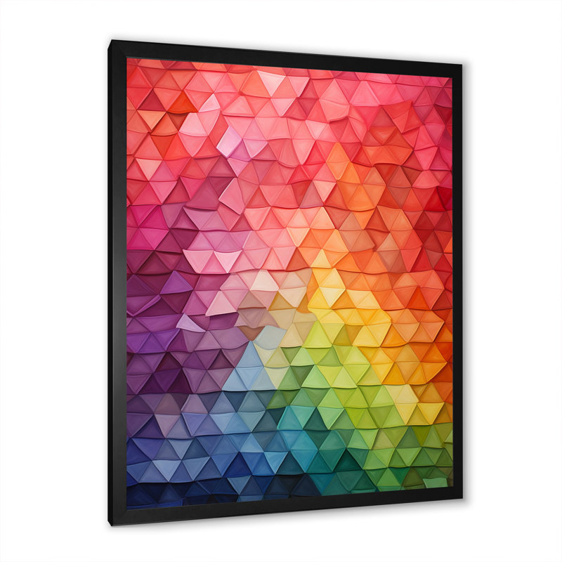 Formes géométriques colorées - art mural géométrique, Cadre photo noir, H 32 po x l 24 po x P 1 po