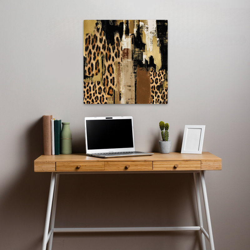 Art abstrait abstrait contemporain Safari Ii, H 18 po x l 18 po