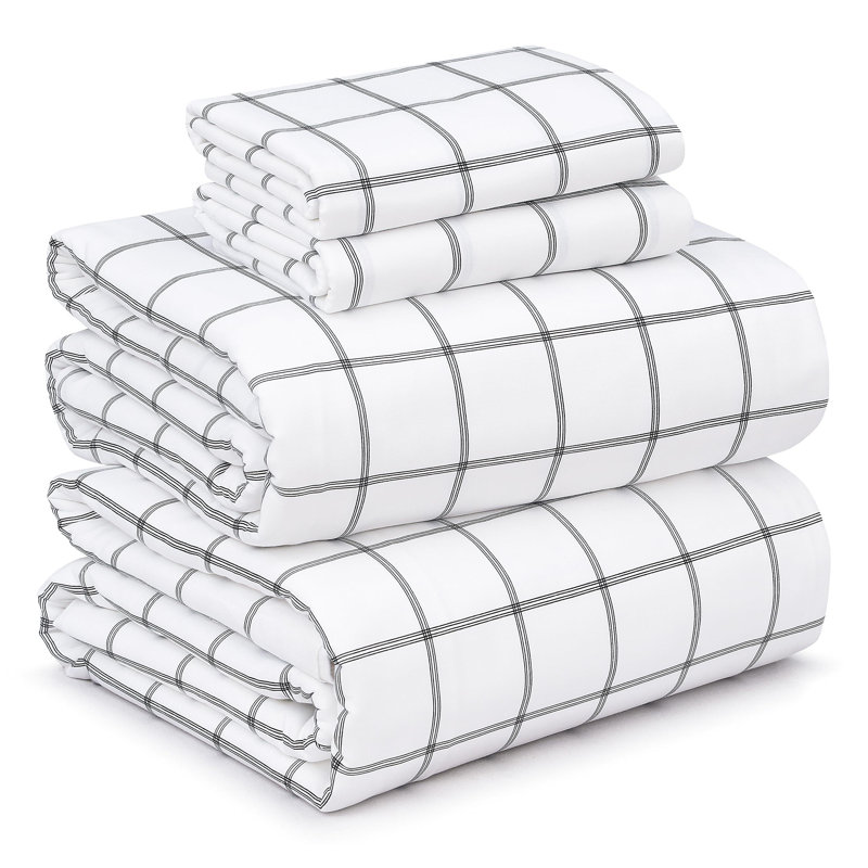 100% Cotton Sheets Sets Soft Crispy Percale Cooling Sheets 16 Inch Deep Pocket Bed Sheets, Queen Sheet Set with 2 Pillowcase