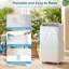 Climatiseurs portatifs 12 000 BTU, climatiseur portatif 3-en-1 avec modes de refroidissement, déshumidificateur et ventilateur intégrés pour une pièce jusqu'à 550 pieds carrés, télécommande, mode veille, minuterie 24 heures, avec trousse d'installation