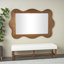 Miroir mural en bois avec cadre large ondulé
