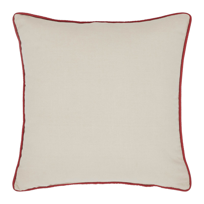 Patriotic 4th of July Embroidered Cotton Square Pillow