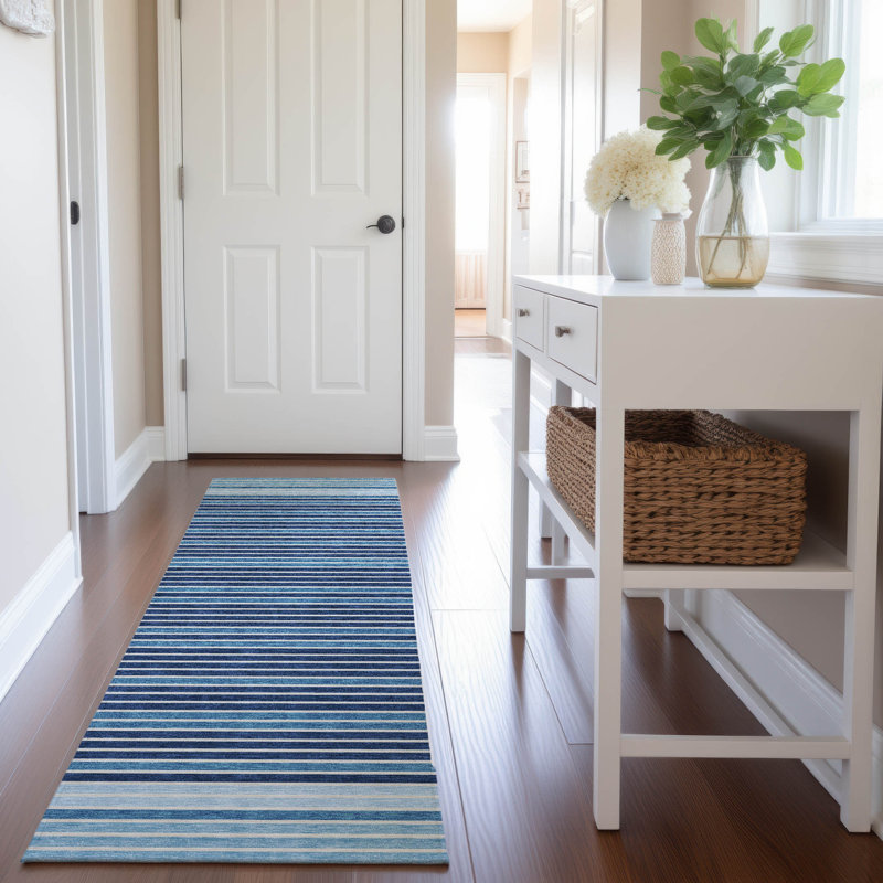 Premium Machine Washable Sykora AMF1398 Stripes Rug, Runner 2'3" x 7'6"
