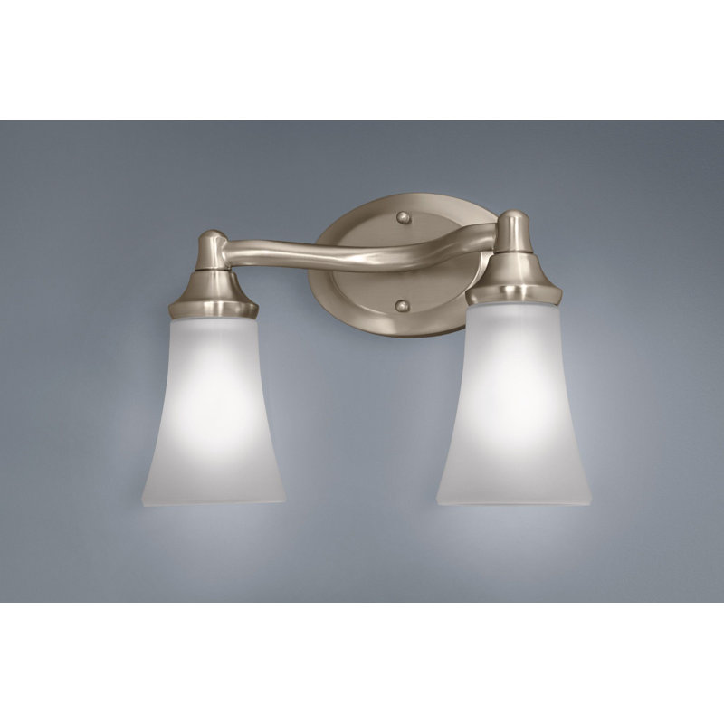 Éclairage pour salle de bain 2 lumières Eva, Nickel brossé