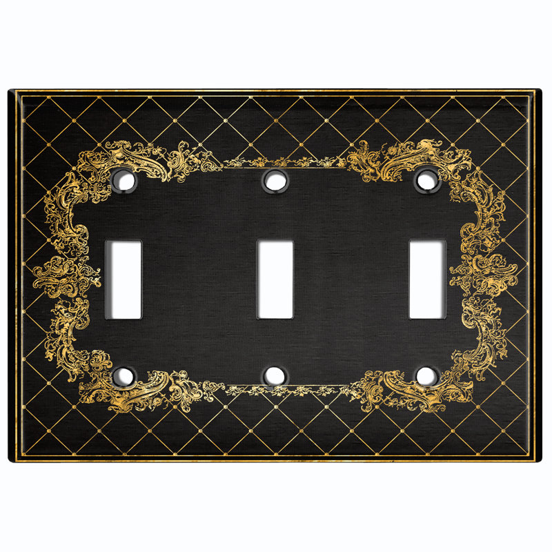 Patterned 3 - Gang Toggle Light Switch Standard Wall Plate
