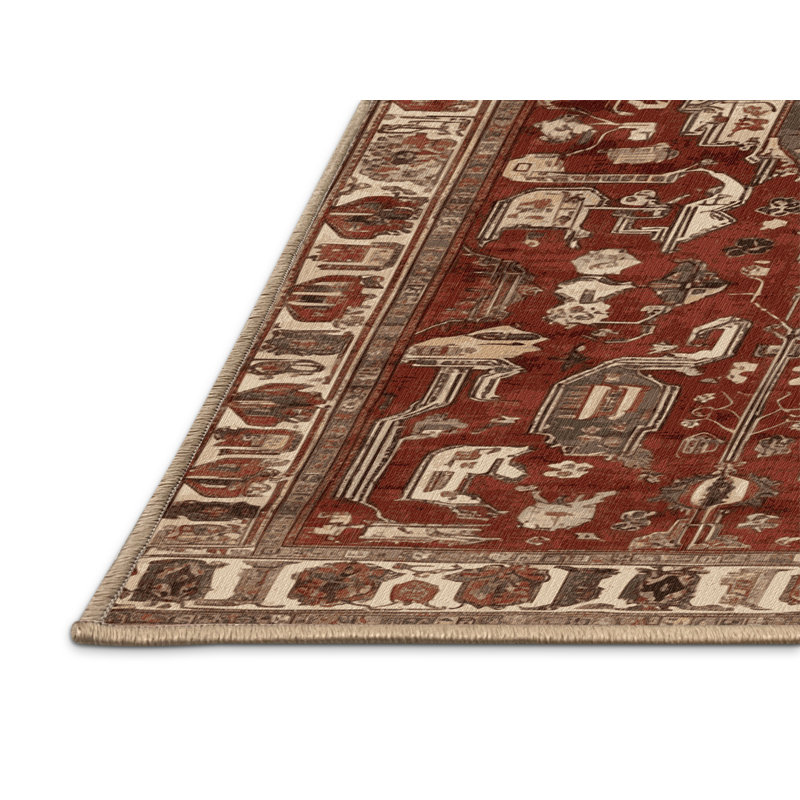 Tapis brun lavable à la machine, Rectangle 6 pi x 9 pi