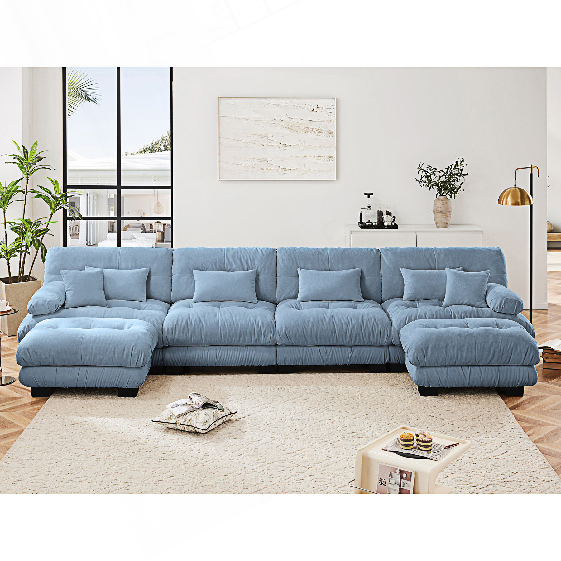 Hokku Designs Free Combination Modular Sectional Sofa, U Shaped Couch ...