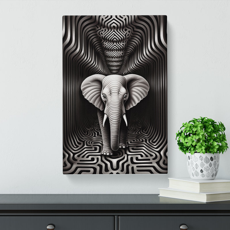 Elephant - Print, 50cm H x 35cm W x 3cm D