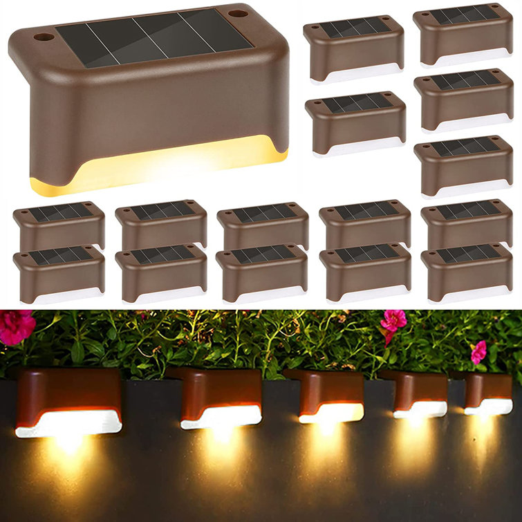Foreala Brown Low Voltage Solar Powered Integrated LED Step Light Pack &  Reviews