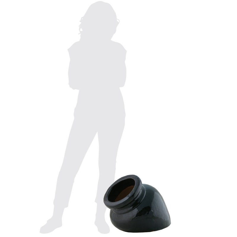 15 in. Pompeii Vase - Black, Black
