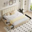  Cahlin King Storage Bed Frame Velvet Upholstered Platform Bed with 4 Storage Drawer, Adjustable Headboard and Wood Slat Support, Beige-1235880508-1255829730