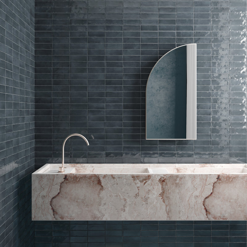 Coco 2" x 6" Porcelain Subway Wall Tile, Moss Verde