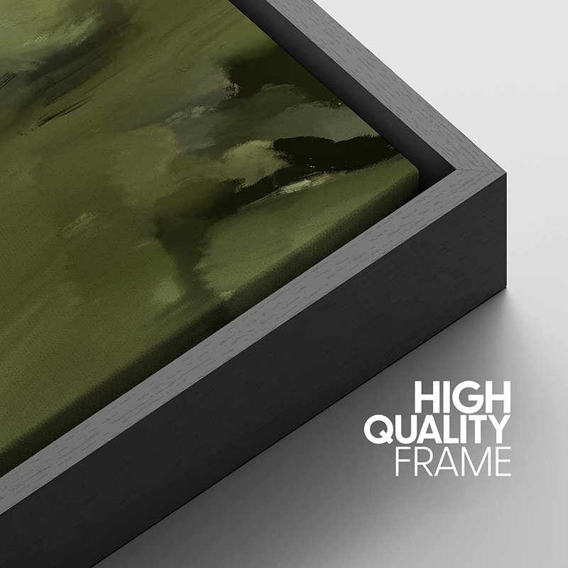 «Minimal Landscape Pastel Watercolor Green Mountain Range», peinture sur toile, Noir, L 16 po x H 24 po