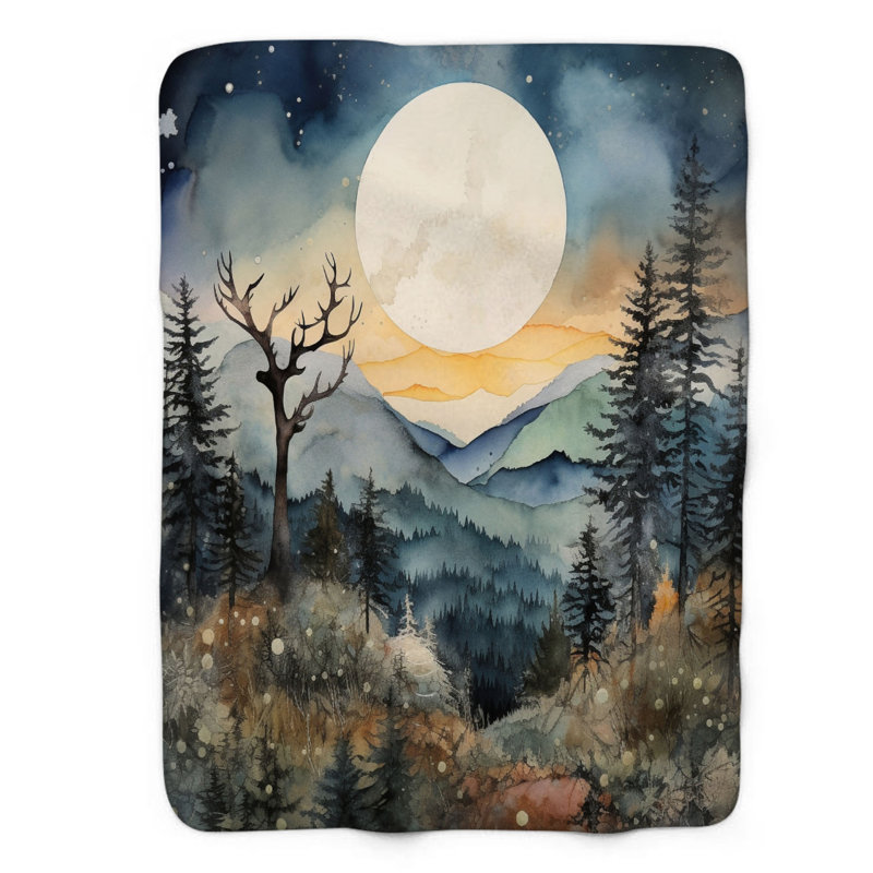 Mountain Shadows - couverture Sherpa 1 pièce de qualité supérieure 0063, L 50 po x L 60 po