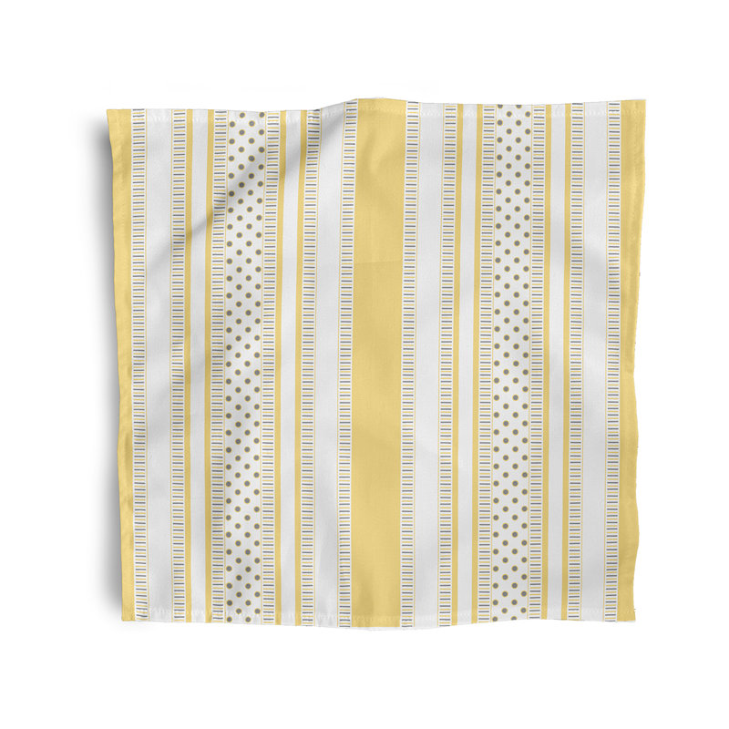Laiden Polyester Striped Square Napkin, Yellow