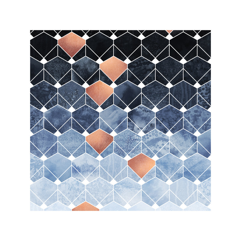 Copper Diamonds by Elisabeth Fredriksson - Wrapped Canvas Print