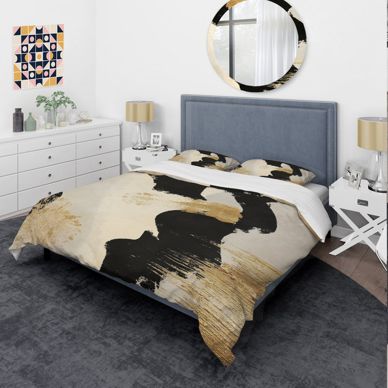 Glam Collage III - Abstract Duvet Cover Set - Microfiber Polyester, King Duvet Cover + 2 Shams