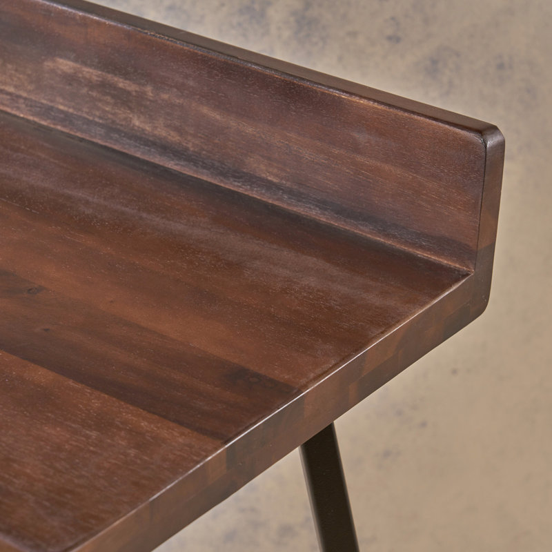Tabourets de bar contemporains en bois - avec siège carré de 2 matériaux solides et faciles à nettoyer, Brun / Noir