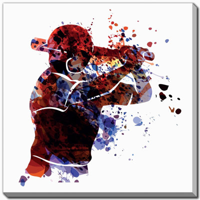 Art mural abstrait sur toile de baseball