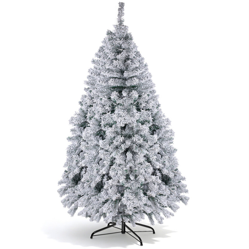 Arbre de Noël artificiel à charnières non éclairées, branches denses, décoration de Noël réaliste, 6 pi, Vert