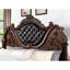 Grand lit de luxe grand, style traditionnel, cerisier brun, bois massif et bois de marbre, faux sculpté