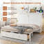 Armoire murale escamotable pour grand lit avec tiroir de rangement et prises intégrées / ports USB - meubles transformables-880838673